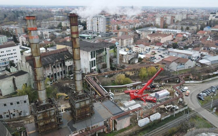 A hőerőmű egy légifelvételen | A városháza által közreadott fotó