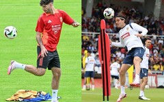 Szoboszlai Dominik, a magyar és Ianis Hagi, a román csapat erőssége már Németországban edzenek a társaikkal | Fotók: MTI, FRF